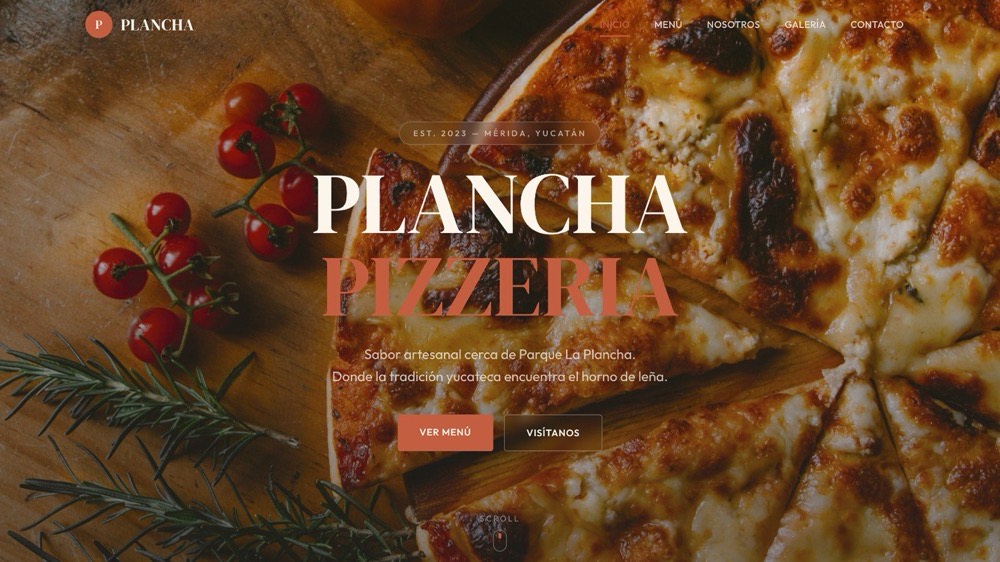 Plancha Pizza — Site Web